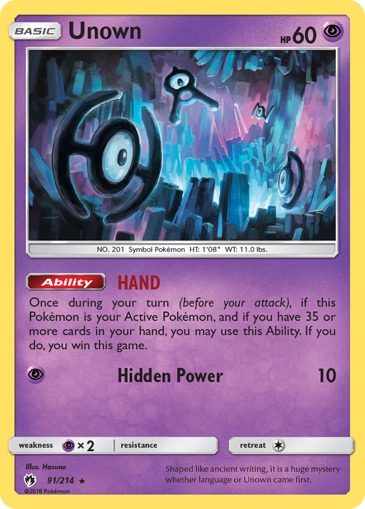 Unown (91/214) [Sun & Moon: Lost Thunder] Pokémon
