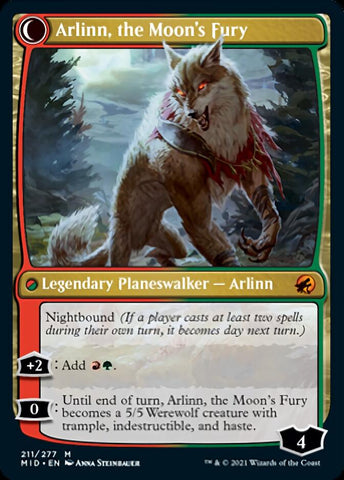 Arlinn, the Pack's Hope // Arlinn, the Moon's Fury [Innistrad: Midnight Hunt] Magic: The Gathering