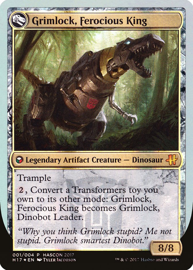 Grimlock, Dinobot Leader // Grimlock, Ferocious King [HasCon 2017] Magic: The Gathering