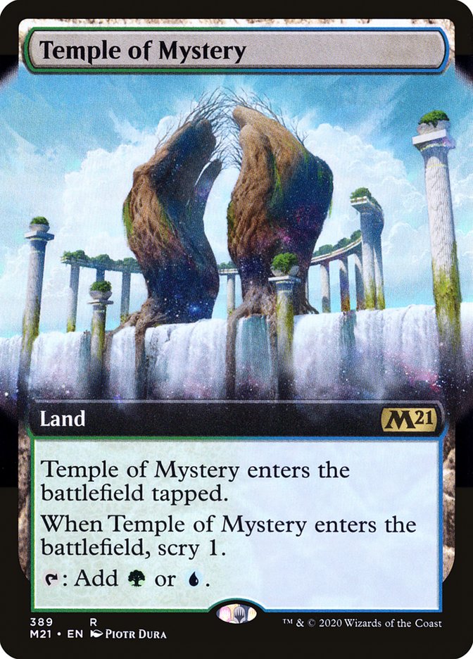 Temple of Mystery (Extended Art) [Core Set 2021] Magic: The Gathering