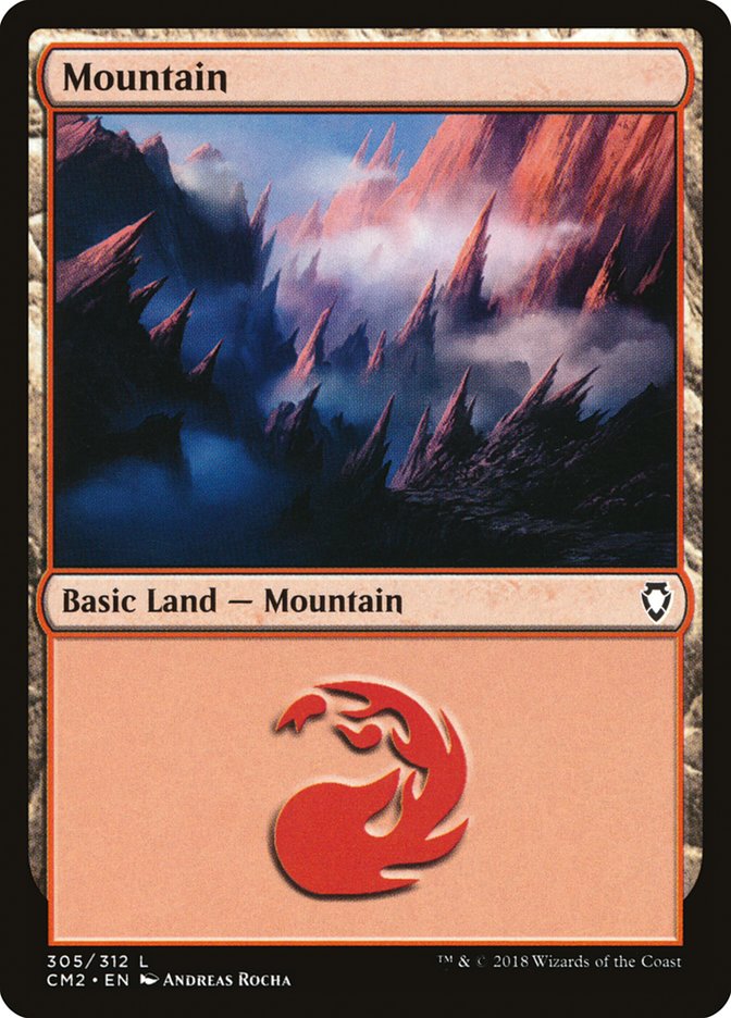 Mountain (305) [Commander Anthology Volume II] Magic: The Gathering