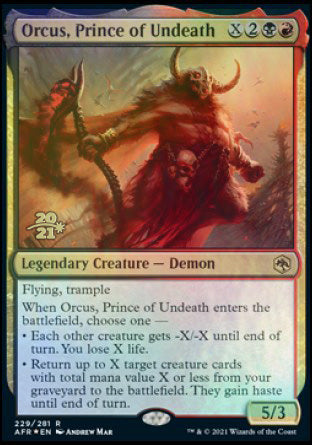 Orcus, Prince of Undeath [Dungeons & Dragons: Adventures in the Forgotten Realms Prerelease Promos] Magic: The Gathering