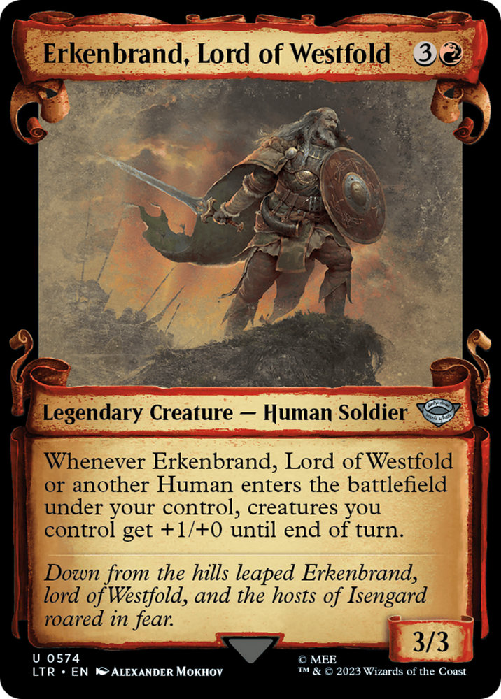Erkenbrand, Lord of Westfold [The Lord of the Rings: Tales of Middle-Earth Showcase Scrolls] Magic: The Gathering