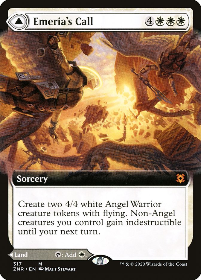 Emeria's Call // Emeria, Shattered Skyclave (Extended Art) [Zendikar Rising] Magic: The Gathering