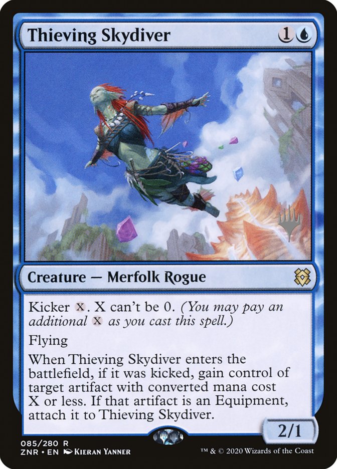 Thieving Skydiver (Promo Pack) [Zendikar Rising Promos] Magic: The Gathering