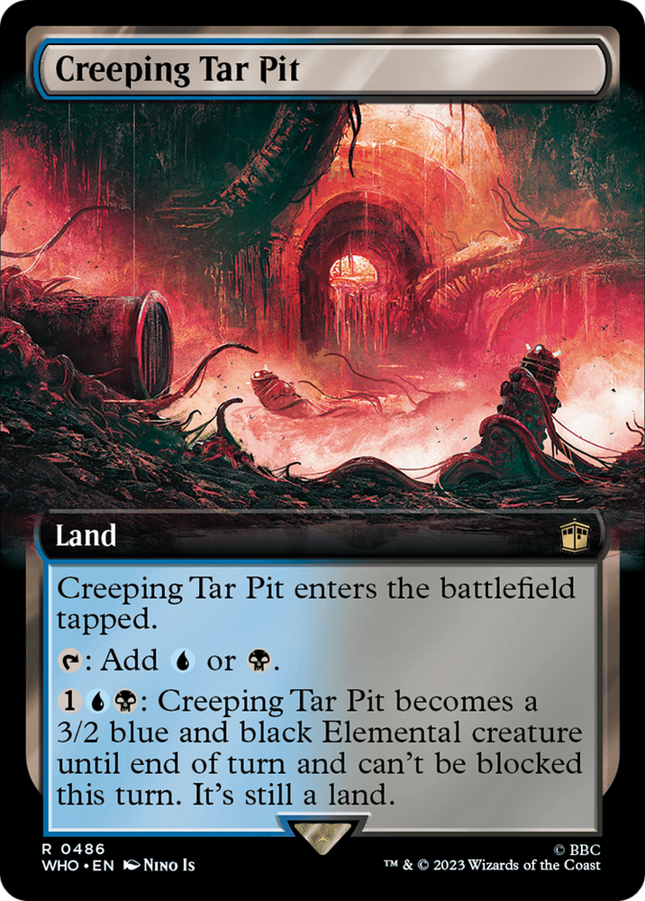 Creeping Tar Pit (Extended Art) [Doctor Who] Magic: The Gathering