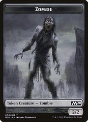 Dragon (001) // Zombie Double-Sided Token [Game Night 2019 Tokens] Magic: The Gathering