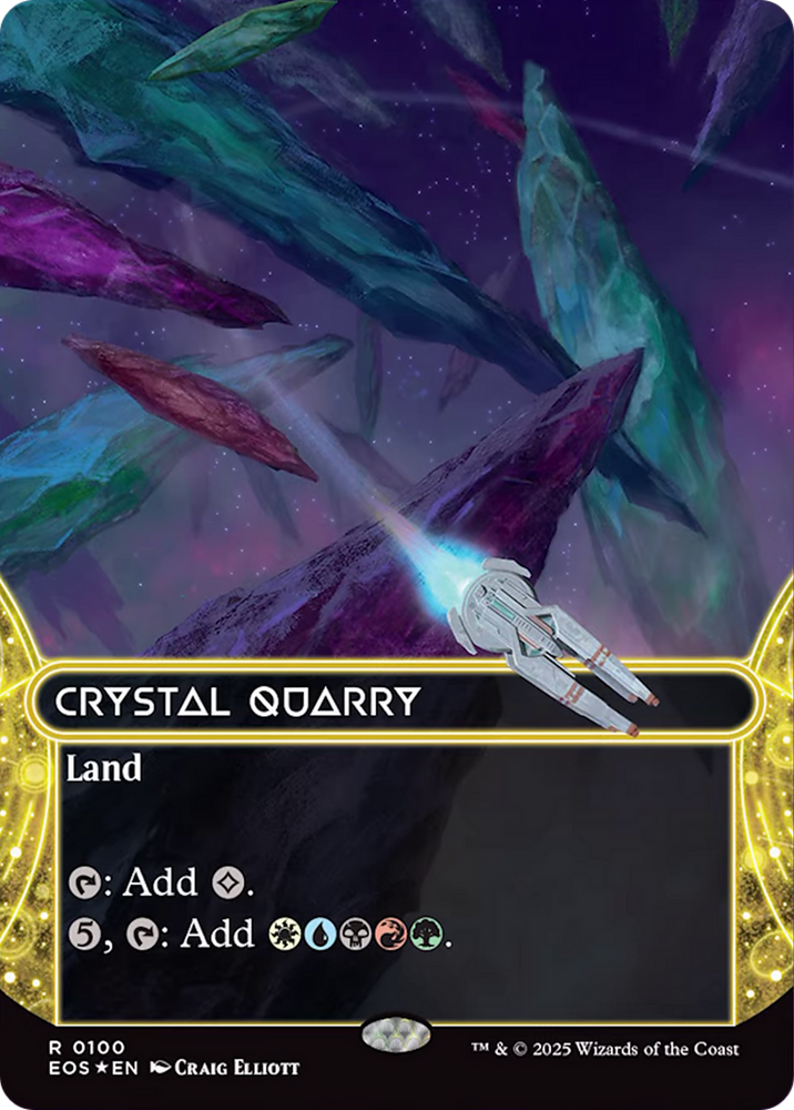 Crystal Quarry (0100) (Borderless) (Galaxy Foil) [Edge of Eternities: Stellar Sights] Magic: The Gathering