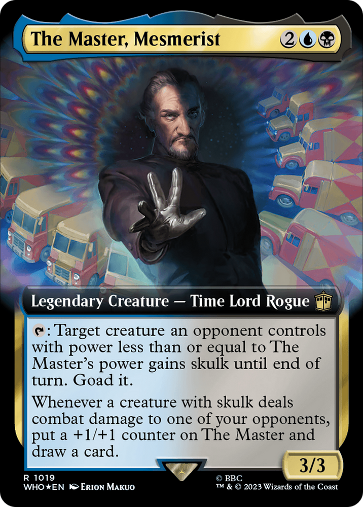 The Master, Mesmerist (Extended Art) (Surge Foil) [Doctor Who] Magic: The Gathering