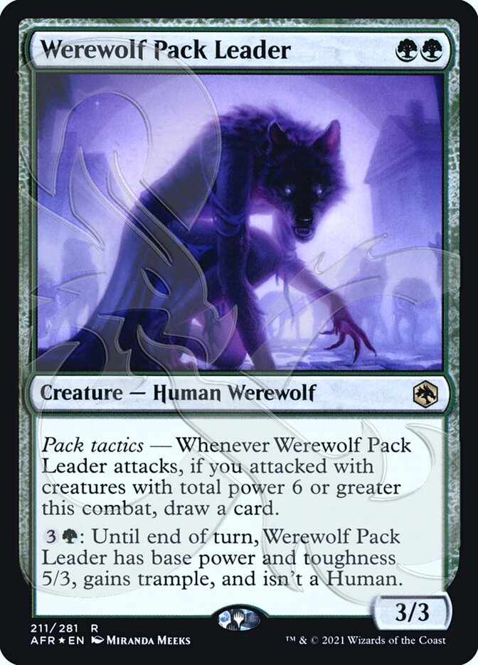 Werewolf Pack Leader (Ampersand Promo) [Dungeons & Dragons: Adventures in the Forgotten Realms Promos] Magic: The Gathering