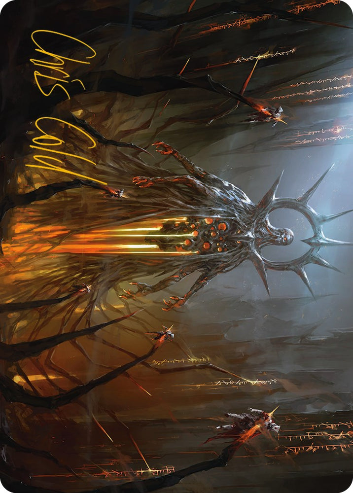 Solphim, Mayhem Dominus Art Card (Gold-Stamped Signature) [Phyrexia: All Will Be One Art Series] Magic: The Gathering