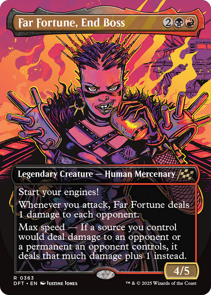 Far fortune, End Boss (Borderless) [Aetherdrift] Magic: The Gathering