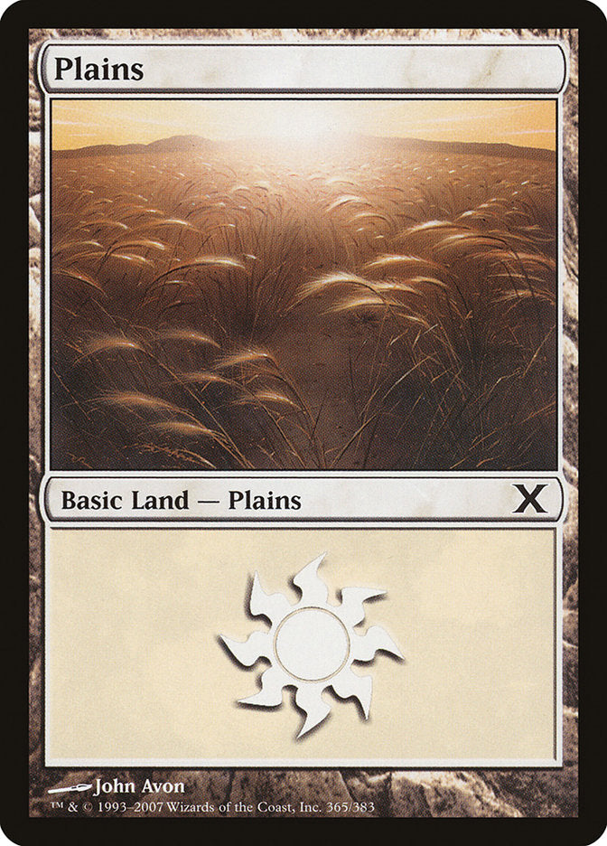 Plains (365) [Tenth Edition] Magic: The Gathering