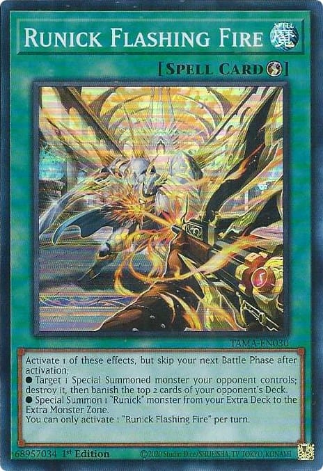 Runick Flashing Fire [TAMA-EN030] Super Rare - Yugioh Cards For Your TCG Needs!