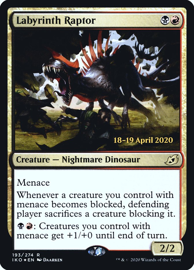 Labyrinth Raptor [Ikoria: Lair of Behemoths Prerelease Promos] Magic: The Gathering