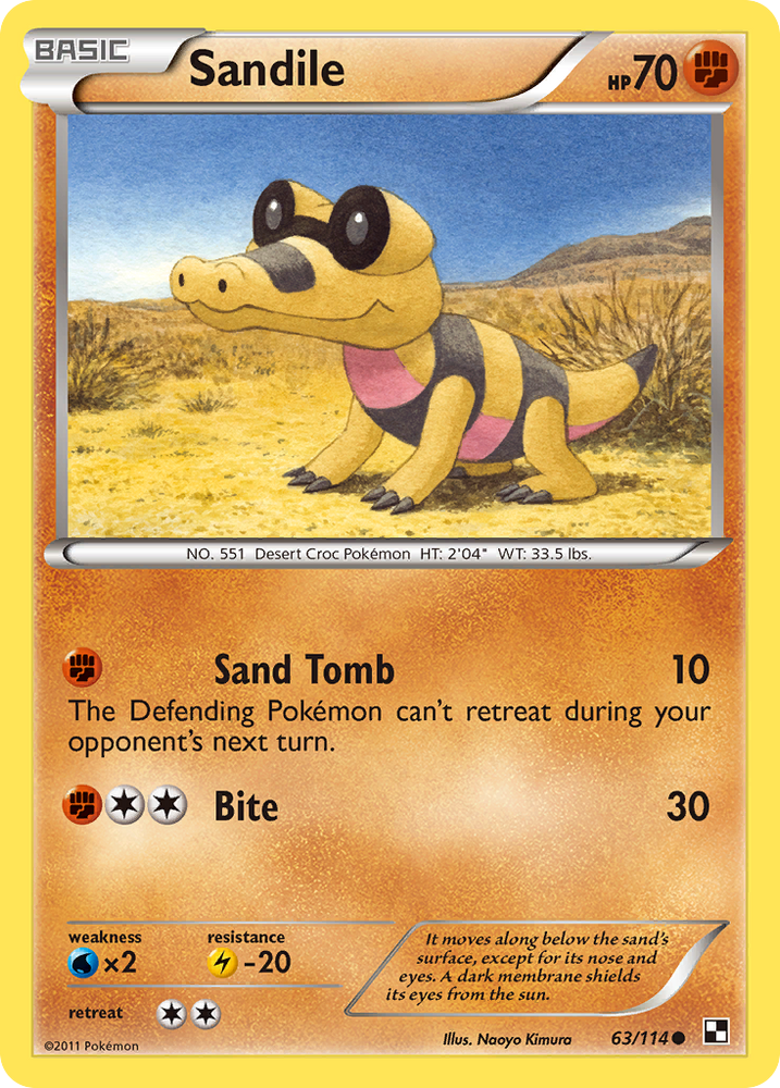 Sandile (63/114) [Black & White: Base Set] Pokémon