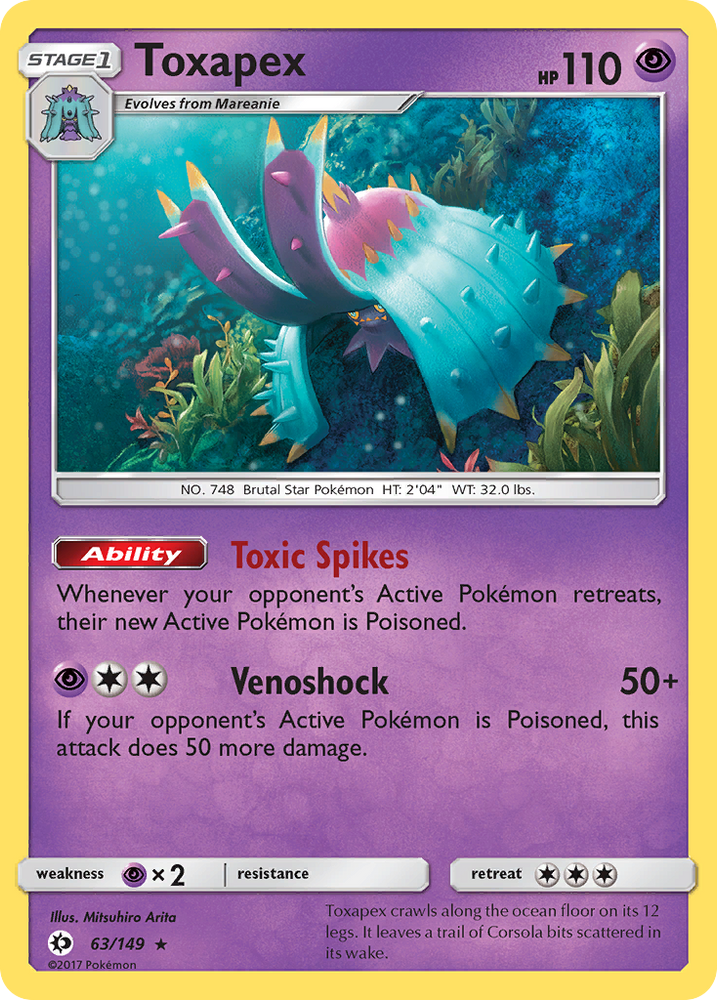 Toxapex (63/149) [Sun & Moon: Base Set] Pokémon