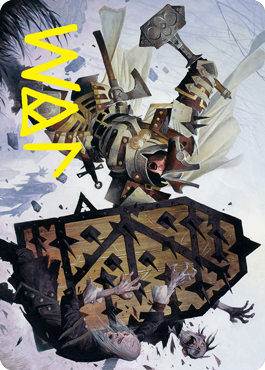 Estwald Shieldbasher Art Card (Gold-Stamped Signature) [Innistrad: Crimson Vow Art Series] Magic: The Gathering
