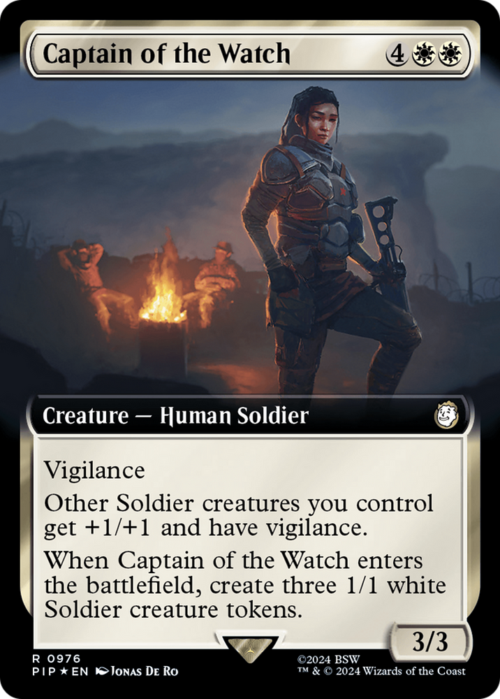 Captain of the Watch (Extended Art) (Surge Foil) [Fallout] Magic: The Gathering