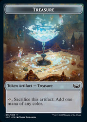 Treasure (013) // Wizard Double-Sided Token [Streets of New Capenna Tokens] Magic: The Gathering