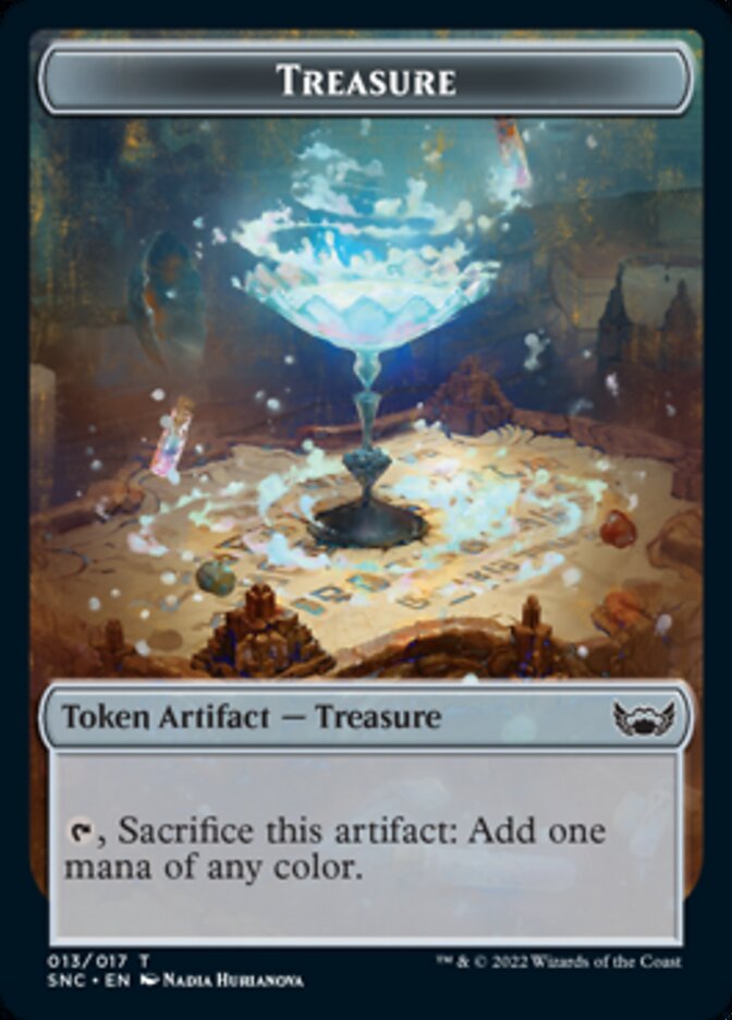 Treasure (013) // Dog Double-Sided Token [Streets of New Capenna Tokens] Magic: The Gathering