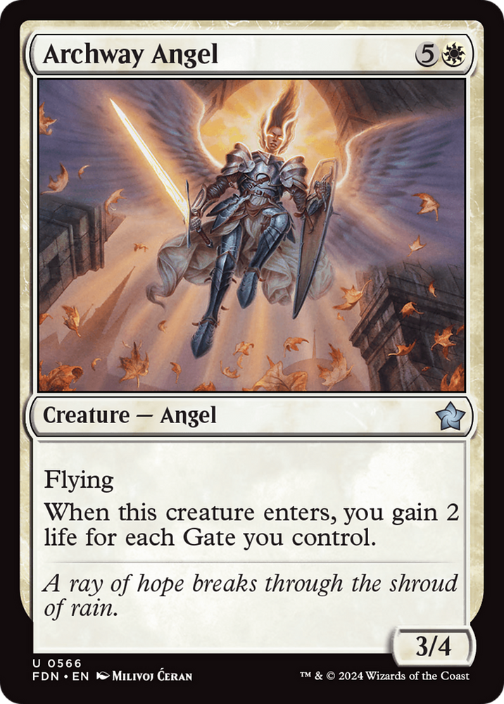 Archway Angel [Foundations] Magic: The Gathering