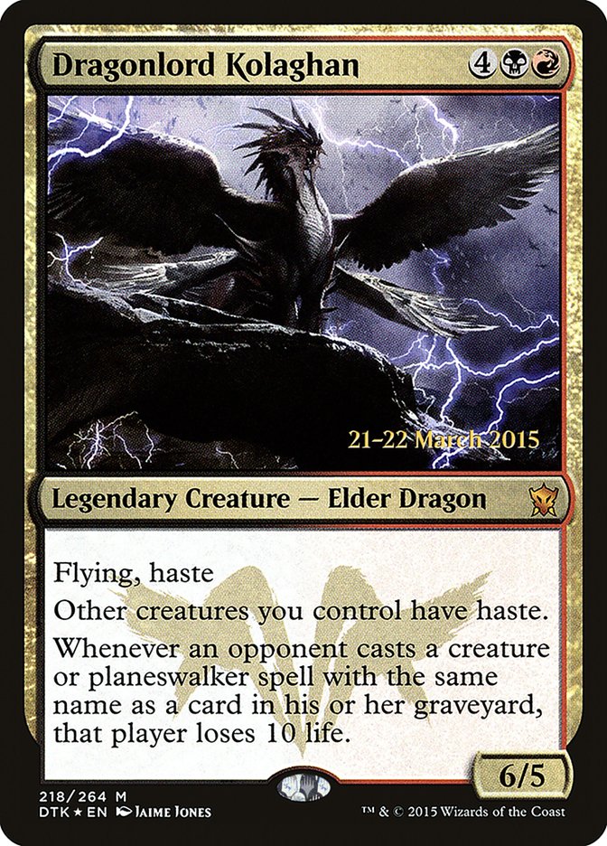 Dragonlord Kolaghan [Dragons of Tarkir Prerelease Promos] Magic: The Gathering