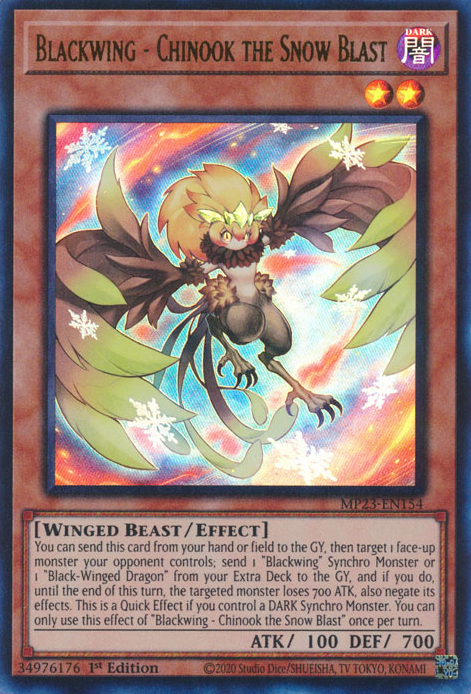Blackwing - Chinook the Snow Blast [MP23-EN154] Ultra Rare - Yugioh Cards For Your TCG Needs!