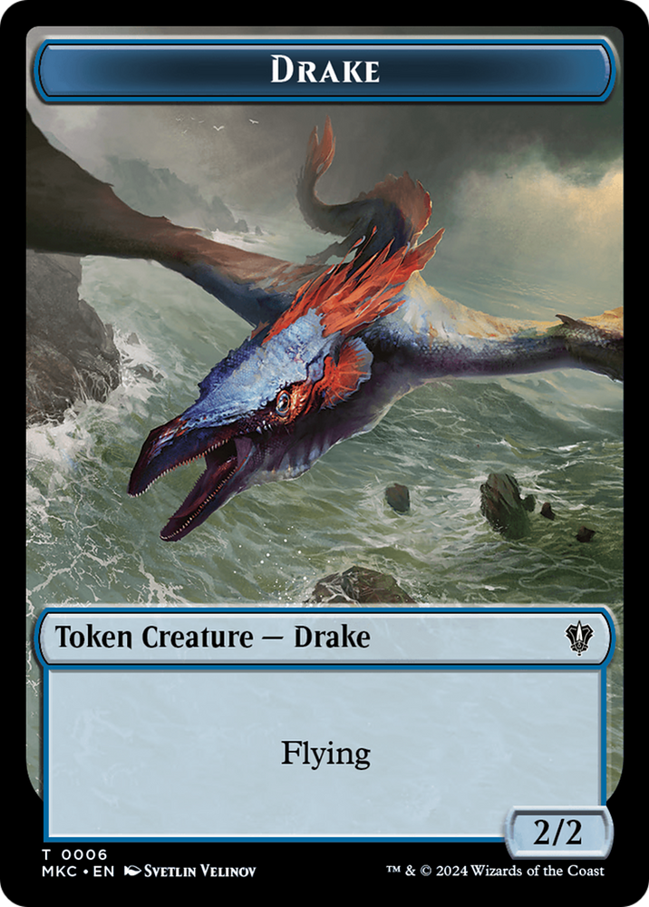 Drake // Koma's Coil Double-Sided Token [Murders at Karlov Manor Commander Tokens] Magic: The Gathering