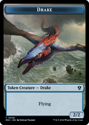 Drake // Koma's Coil Double-Sided Token [Murders at Karlov Manor Commander Tokens] Magic: The Gathering