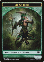Elephant // Elf Warrior Double-Sided Token [Commander 2014 Tokens] Magic: The Gathering