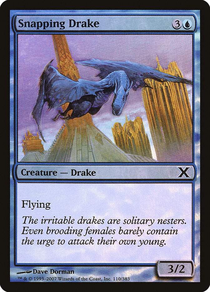 Snapping Drake (Premium Foil) [Tenth Edition] Magic: The Gathering