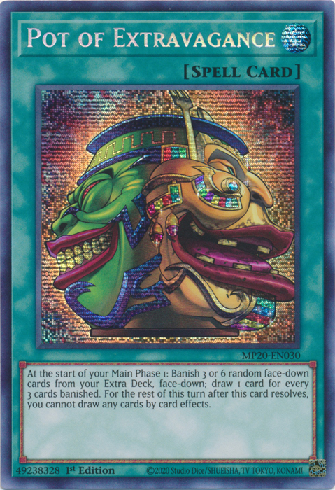 Pot of Extravagance [MP20-EN030] Prismatic Secret Rare - Yugioh Cards For Your TCG Needs!