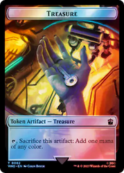 Human Noble // Treasure (0062) Double-Sided Token (Surge Foil) [Doctor Who Tokens] Magic: The Gathering