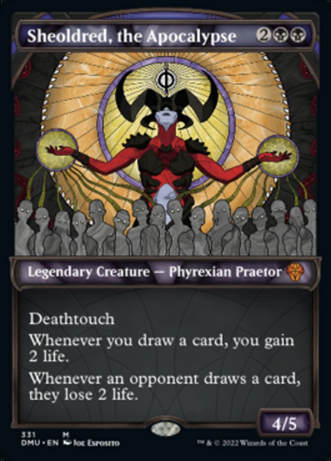 Sheoldred, the Apocalypse (Showcase Textured) [Dominaria United] Magic: The Gathering