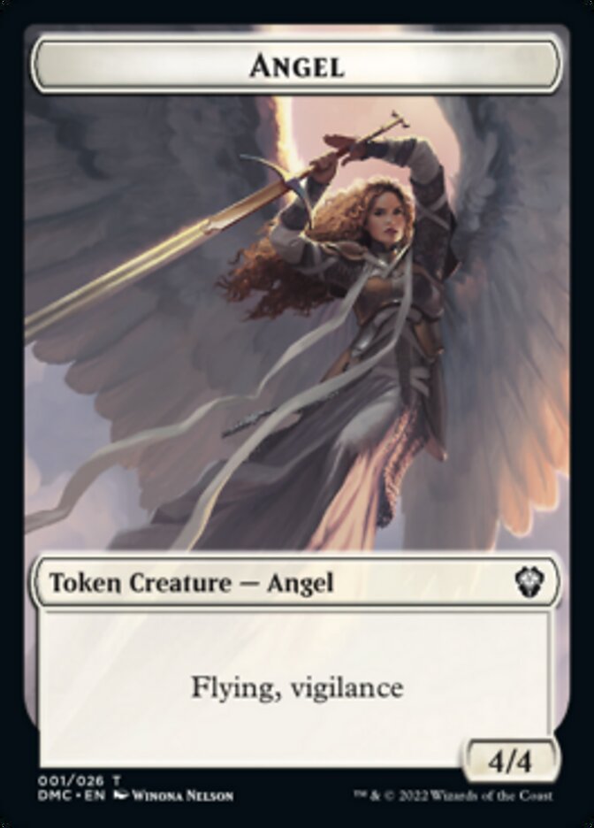 Kavu // Angel Double-Sided Token [Dominaria United Commander Tokens] Magic: The Gathering