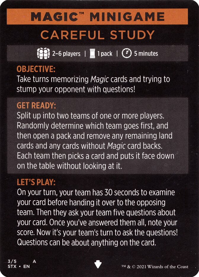 Careful Study (Magic Minigame) [Strixhaven: School of Mages Minigame] Magic: The Gathering