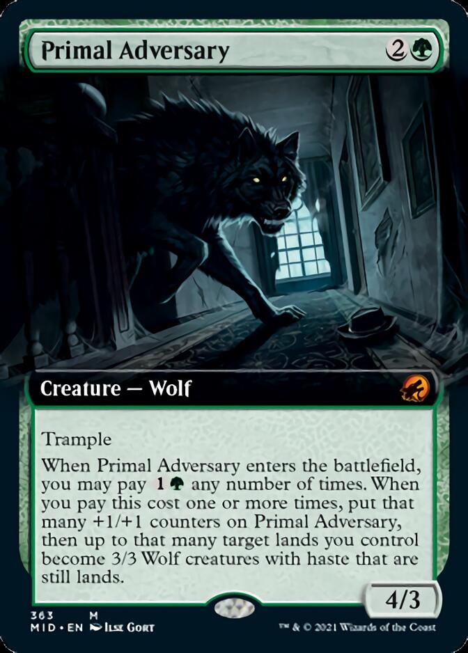 Primal Adversary (Extended Art) [Innistrad: Midnight Hunt] Magic: The Gathering