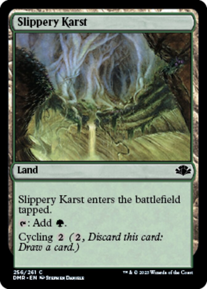Slippery Karst [Dominaria Remastered] Magic: The Gathering
