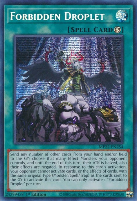 Forbidden Droplet [MP22-EN254] Prismatic Secret Rare - Yugioh Cards For Your TCG Needs!