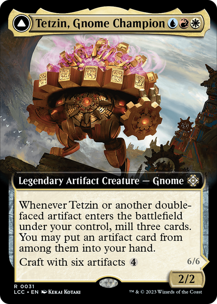 Tetzin, Gnome Champion // The Golden-Gear Colossus (Extended Art) [The Lost Caverns of Ixalan Commander] Magic: The Gathering