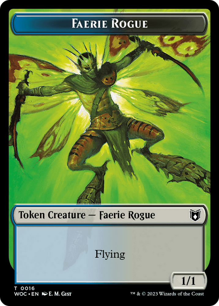 Faerie Rogue // Faerie (0016) Double-Sided Token [Wilds of Eldraine Commander Tokens] Magic: The Gathering