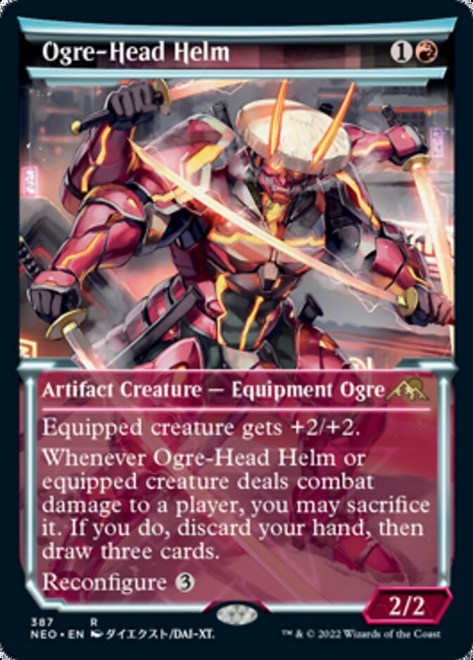 Ogre-Head Helm (Showcase Soft Glow) [Kamigawa: Neon Dynasty] Magic: The Gathering