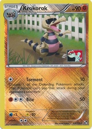 Krokorok (64/114) (League Promo) [Black & White: Base Set] Pokémon