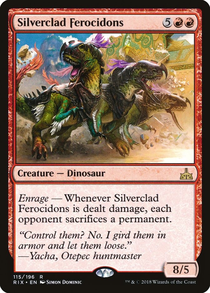 Silverclad Ferocidons [Rivals of Ixalan] Magic: The Gathering