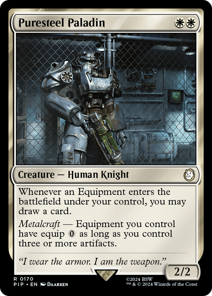 Puresteel Paladin [Fallout] Magic: The Gathering