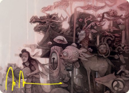 March of Burgeoning Life Art Card (Gold-Stamped Signature) [Kamigawa: Neon Dynasty Art Series] Magic: The Gathering