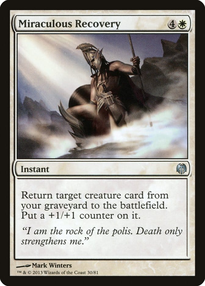 Miraculous Recovery [Duel Decks: Heroes vs. Monsters] Magic: The Gathering