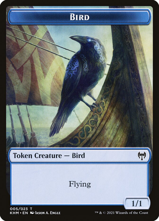 Treasure // Bird Double-Sided Token [Kaldheim Tokens] Magic: The Gathering