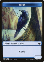 Elf Warrior // Bird Double-Sided Token [Kaldheim Tokens] Magic: The Gathering